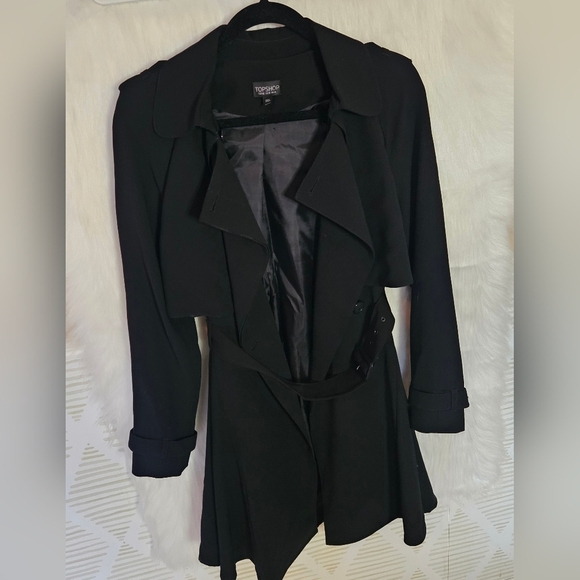 TOPSHOP *Ultra Rare* Classic A-Line Caped Trenchcoat (NWOT) - Picture 4 of 9